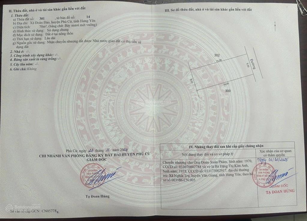 Chỉ hơn tỷ sở hữu ngay lô đất kinh doanh tại khu đấu giá đoàn đào, phù cừ