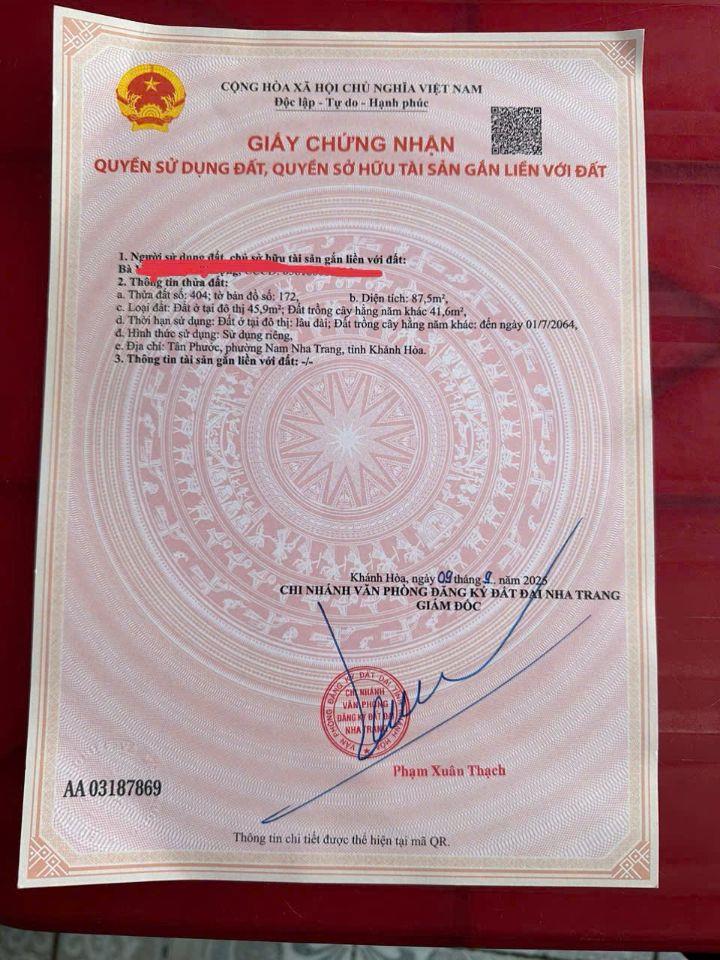 Bán Gấp Lô Hẻm Phước Long - Phường  Nam Nha Trang
