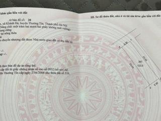 Chính chủ ban 122 m
lô góc 
đâu gia , khanh hà 
sát ngay đường vành đai 4