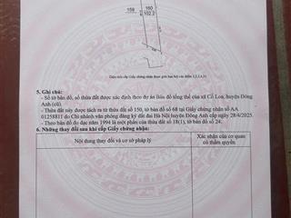 Bán gấp mảnh đất 102,2m2 tại xóm gà, cổ loa, đông anh, hà nội. giá rẻ kịch sàn.