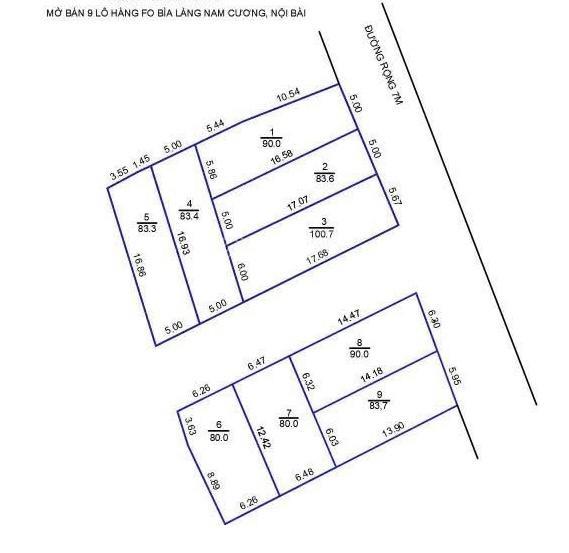 Mở bán 9 lô f0 đất nền full thổ cư  tại bìa làng thôn nam cương, xã nội bài, tp hà nội