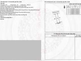 Bán lô đất 100m2 thổ cư shr tt.long thành