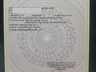 Chủ gửi bán 315m2 thổ cư + sổ riêng vị trí an toàn, dễ thanh khoản