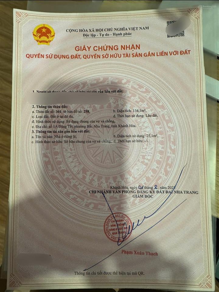 A929. hiếm! lô đất đẹp hẻm ô tô bắc sơn thông đặng tất  134,1m2  10 tỷ