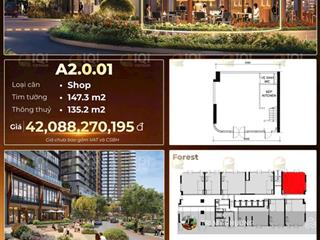 Eaton park  bán shophouse căn góc  tháp a2.0.01  dt 147m2  cửa hàng 2 tầng  giá gốc cđt gamuda