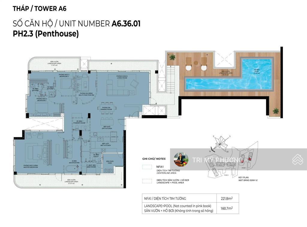 Eaton park  chủ nhà bán căn penthouse đẳng cấp  tháp a6.36.01  view landmark + hồ bơi + sân vườn