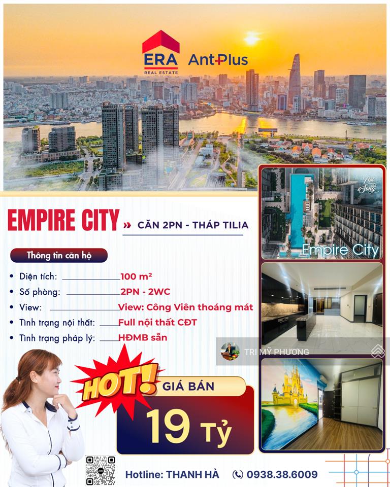 Empire city  ko thể bỏ lỡ  căn góc 2pn  giá bán tốt nhất tháp tilia  100m2  giá 19 tỷ, all in