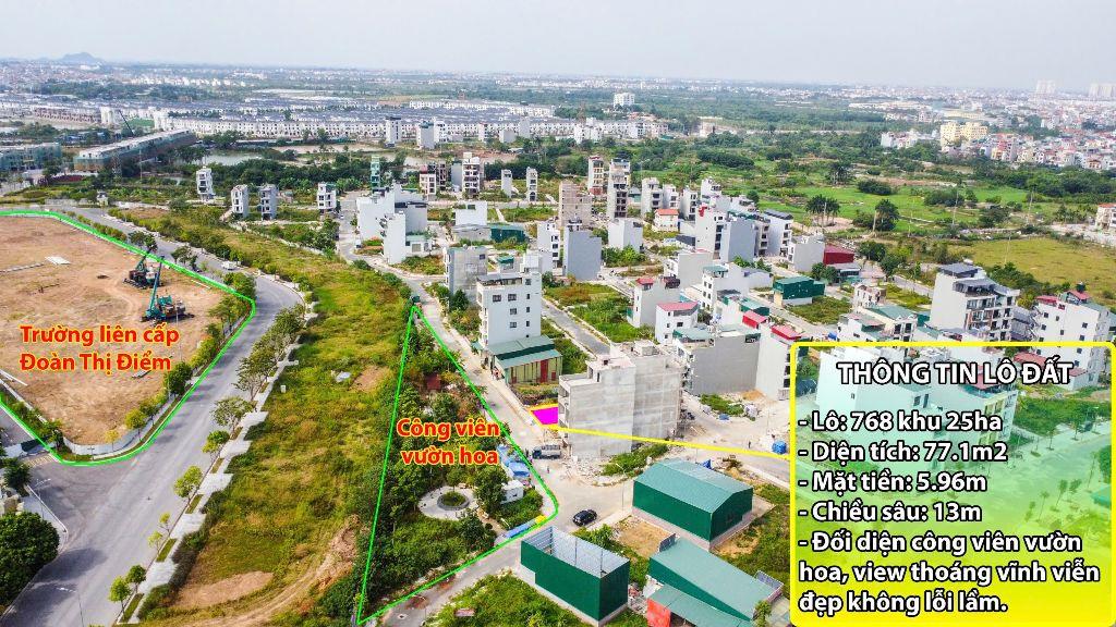 Bán lô 50m2 view công viên trường học khu 25ha giáp KĐT An Lạc cách Mỹ Đình 3km giá 1xxtr