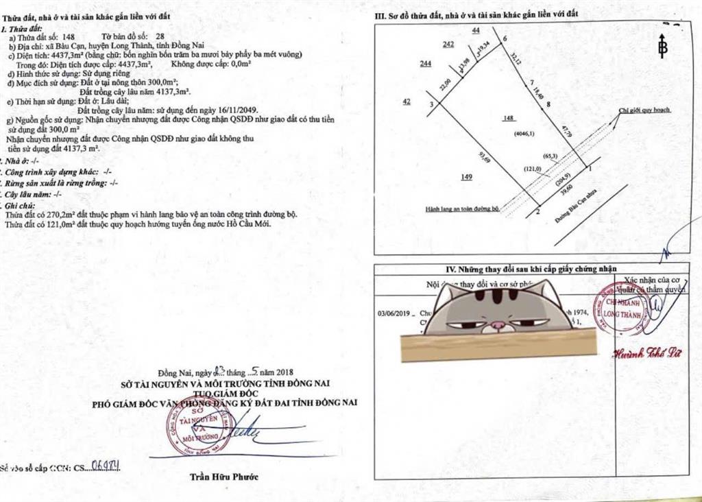 Hot! 4437m2 2 mặt tiền bàu cạn, 300m2 thổ cư, vị trí đẹp, giá đầu tư nhất