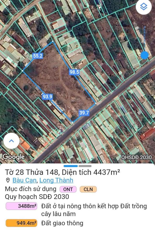 Hot! 4437m2 2 mặt tiền bàu cạn, 300m2 thổ cư, vị trí đẹp, giá đầu tư nhất