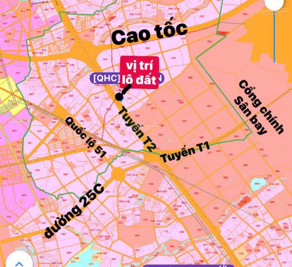 Gấp 1500m2 có 150m2 thổ, xã long an, long thành, ngay tuyến t2, mặt trước vào sân bay long thành