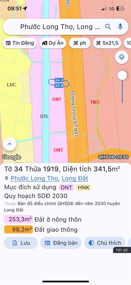 Bán lô đất mặt tiền tỉnh lộ 997 xã đất đỏ tp hcm.lợi thế gần kcn, tiềm năng kinh tế phát triển