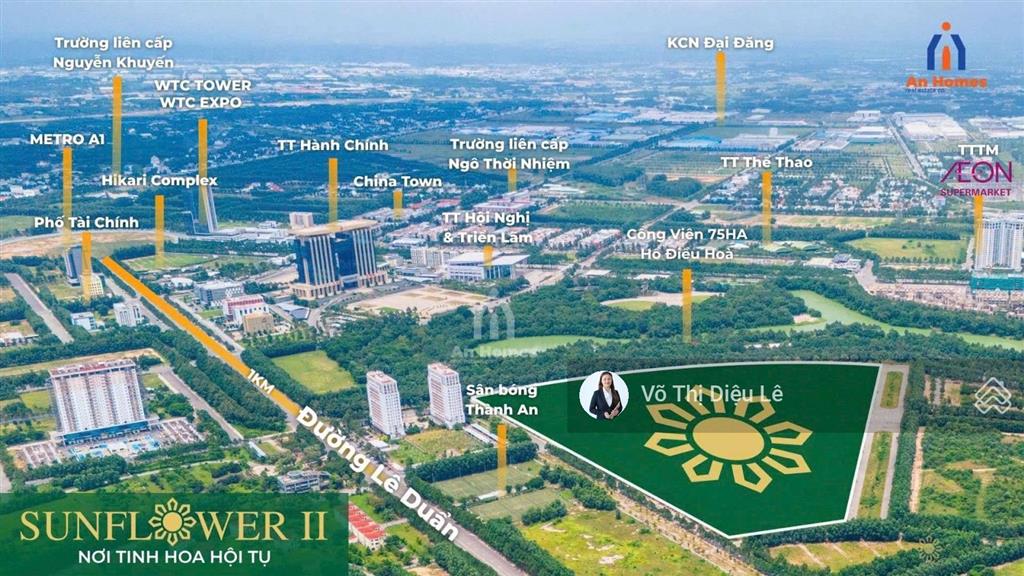 Đặt cọc sớm nhận chiết khấu 3%. dự án sunflower ii p. bình dương