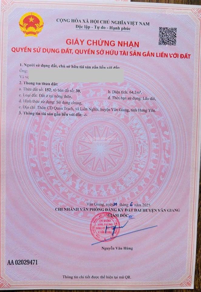 Lô góc 3 mặt thoáng giá rẻ nhất văn giang