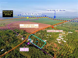 Bán đất 3792m2 mặt tiền đt 770b, ngay thị trấn dầu giây, kế bên là kcn sông quế, cách sblt 6km