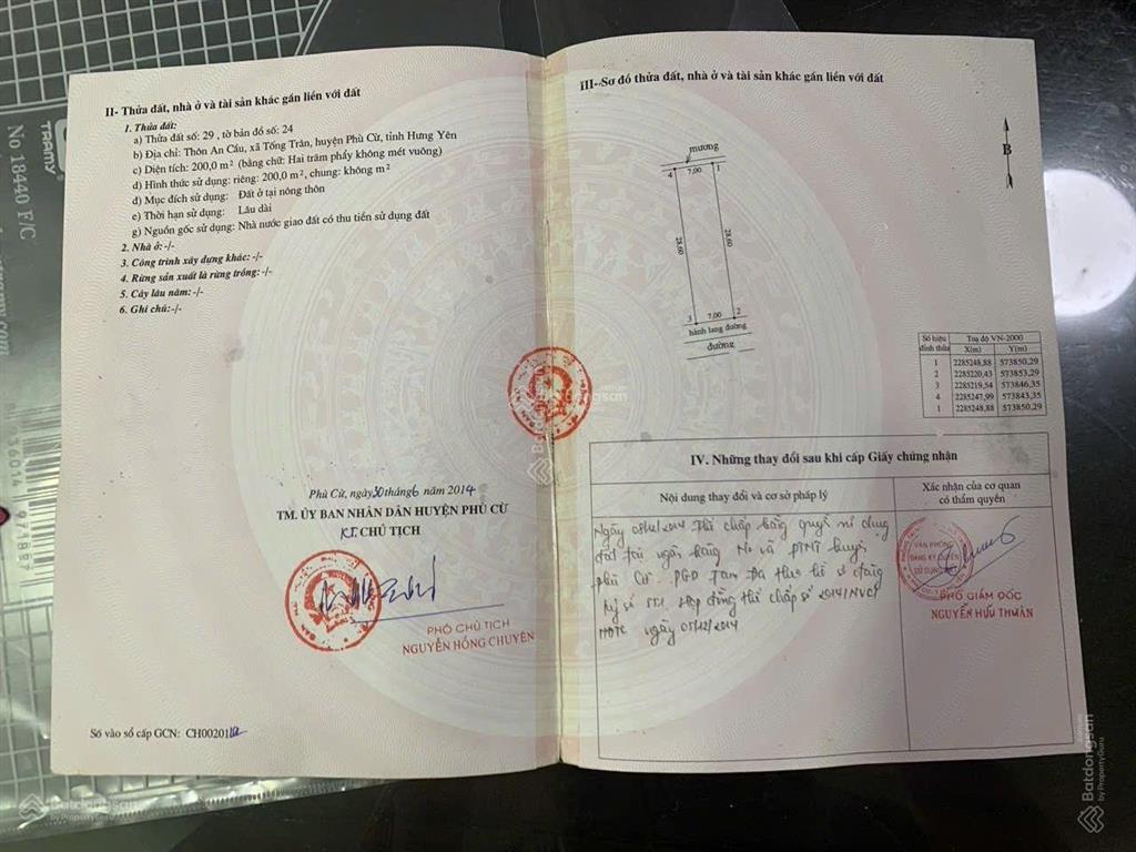 Lô 2 mặt tiền an cầu, tống trân, phù cừ vị trí tâm khoáng nóng