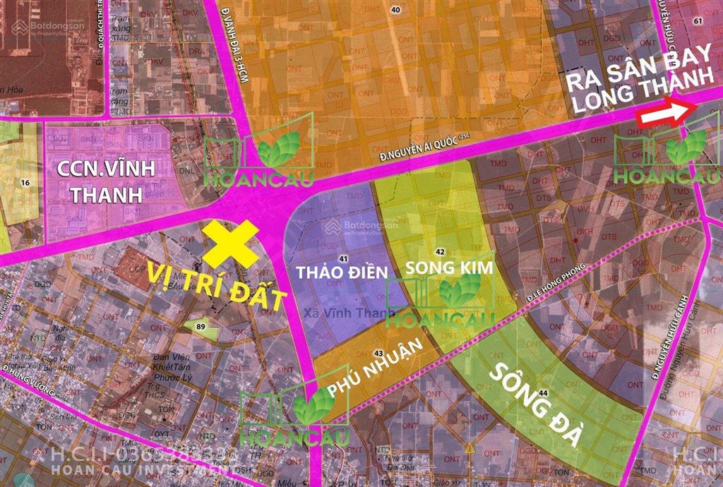 Đất 2 mặt tiền vành đai 3 và đường 25c nối cổng t1 sân bay long thành