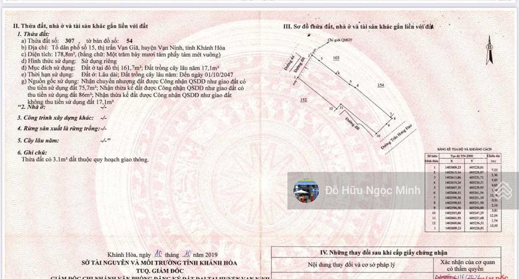 5,19tỷ sở hữu ngay lô mặt biển trần hưng đạo vạn giã, vạn ninh trị giá 178.8m2