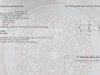 Bán đất tặng nhà cấp 4 đang cho thuê khu dãn dân yên phúc, phúc la, hà đông, hn.