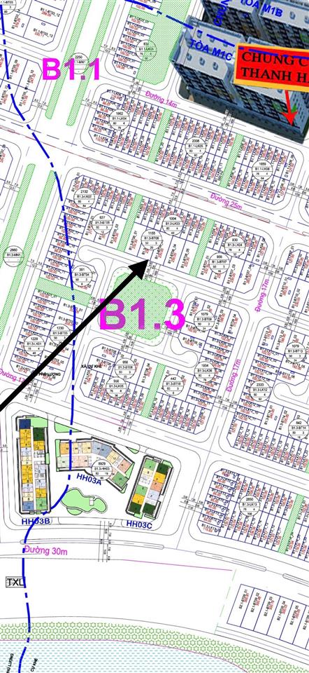 Chính chủ cần bán nền biệt thự b1.3 view vườn hoa kđt thanh hà mường thanh