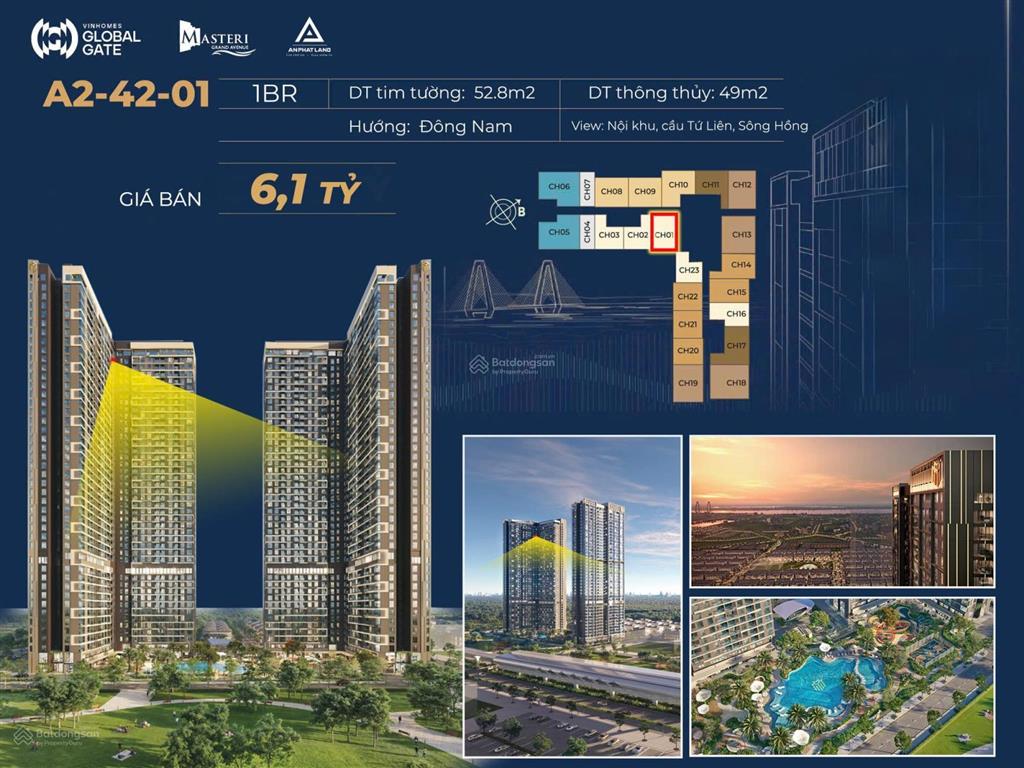 Chính chủ bán căn 1pn view sông hồng tuyệt đẹp tại vinhomes cổ loa, giá bán full 6,1 tỷ đồng