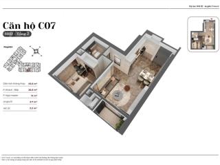 Chính chủ cần bán căn hộ 1 ngủ  45.6m2  kepler tower view pháo hoa mỹ đình tầng trung từ 20  28