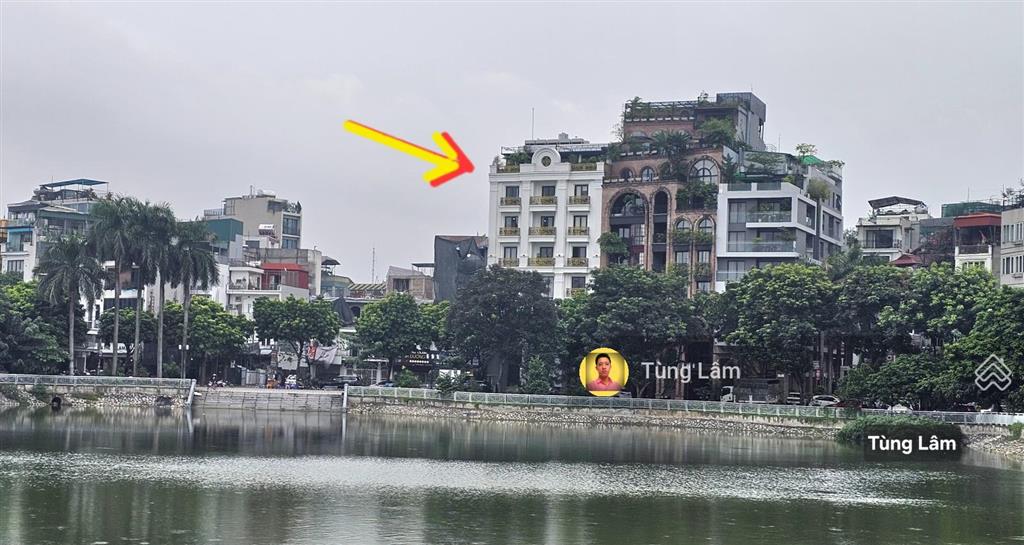 Số 99 mặt hồ ba mẫu. dt 382m2 x 10t (2 hầm), mt 13.6m, hđ thuê 600tr/th, 2 mặt thoáng