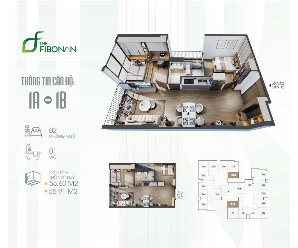 Chính chủ gửi bán căn 56m2 ban công đông nam tầng cao đẹp giá 3,6x tỷ bao phí sang tên