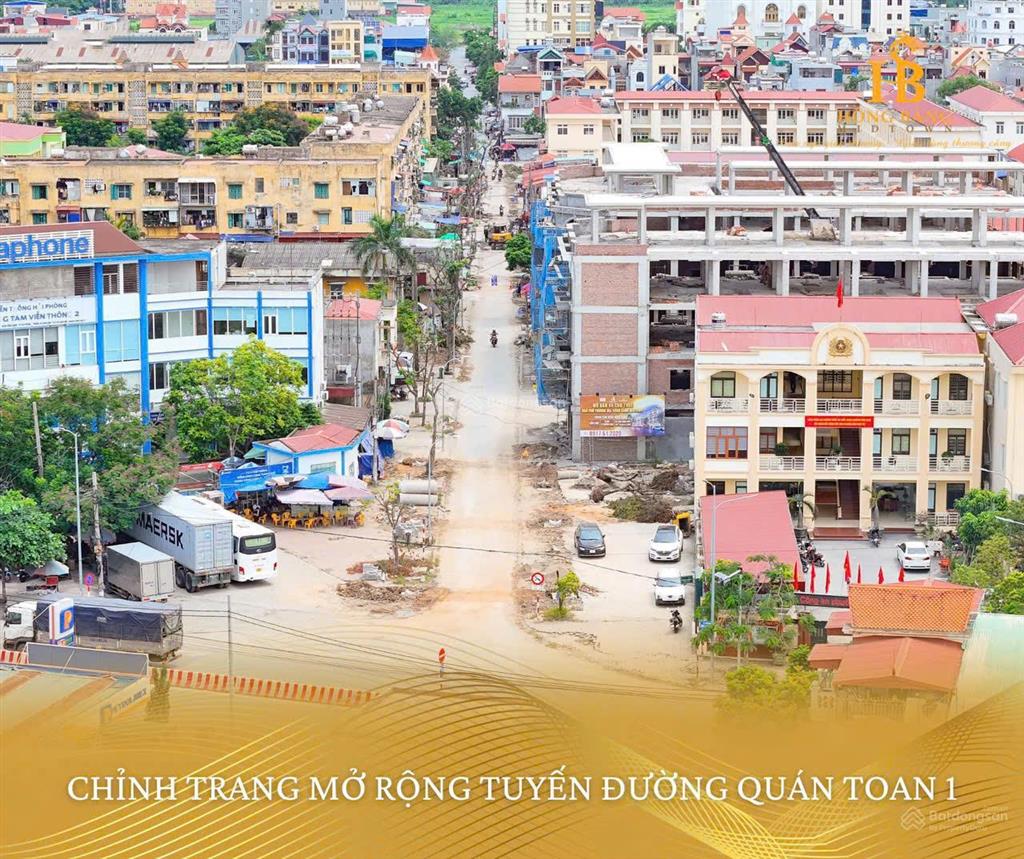 Bán lô shophouse cạnh ubnd phường và chợ quán toan. dt 75m2 kích thước 5x15m xây 5tầng giá hơn 6 tỷ