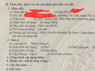 Chính chủ cần chuyển nhượng mảnh đất có nhà ở phường tứ liên, tây hồ đẹp, vuông vắn. gía 240tr/m2