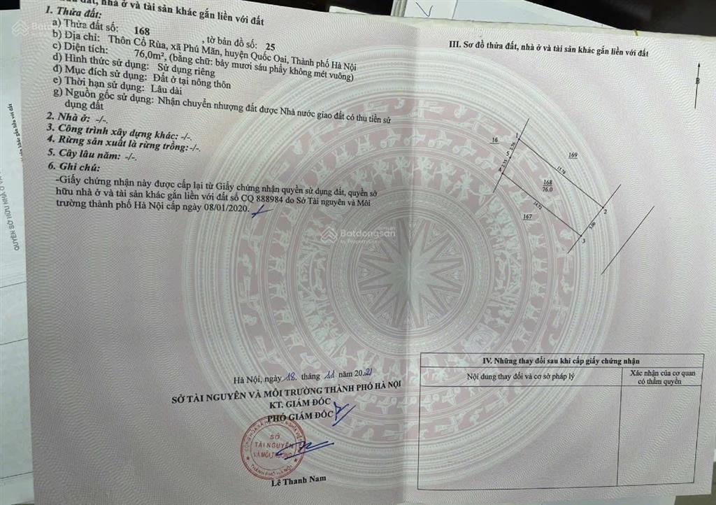 Bán đất phú mãn trung tâm xã, uỷ ban 120m2 nhỉnh 2 tỷ 0977 514 ***