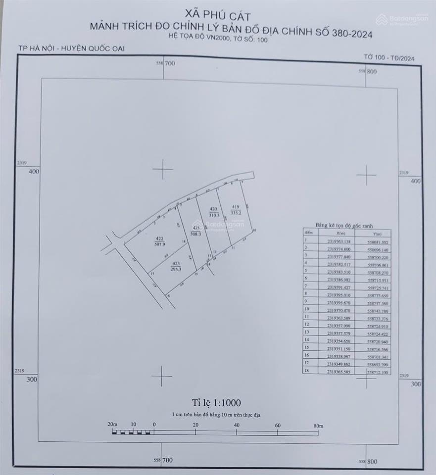 Chính chủ bán gấp đất hoà lạc ngay gần uỷ ban xã phú cát 335m2 mt 12m giá 15.5tr/m2,  0977 514 ***