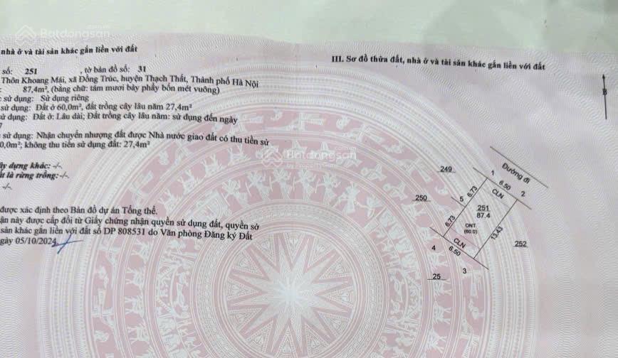 Bán đất khoang mái  đồng trúc hoà lạc cách 300m ra metro5 đại lộ thăng long giá 40tr/m2 0977 514 ***