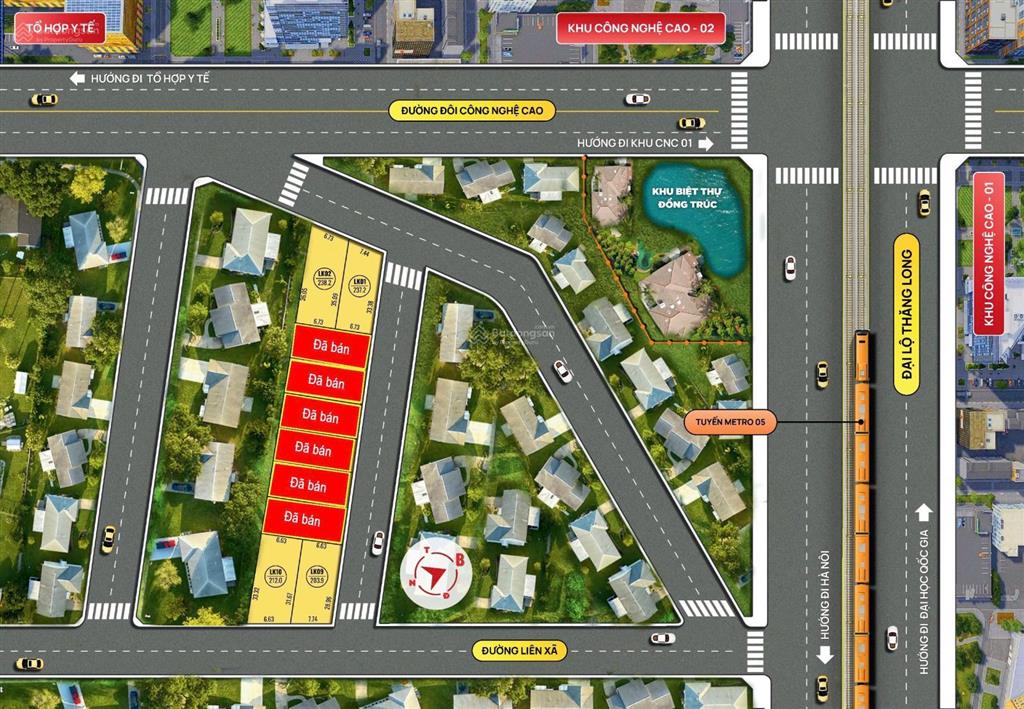 Bán đất khoang mái  đồng trúc hoà lạc cách 300m ra metro5 đại lộ thăng long giá 40tr/m2 0977 514 ***