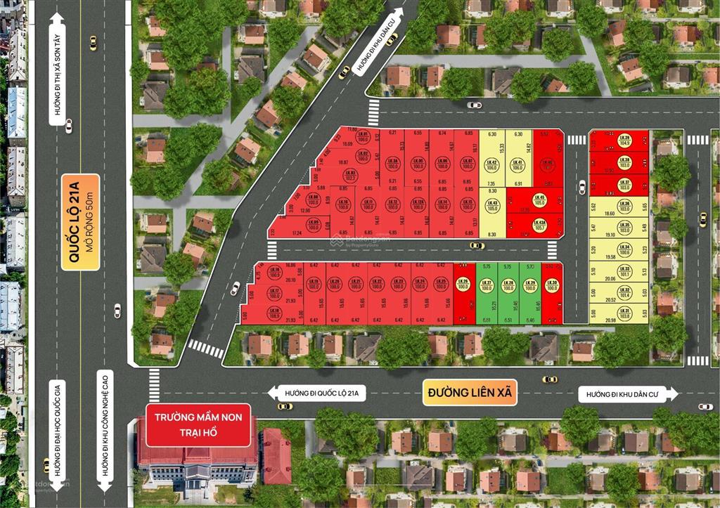 Bán khu liền kề 100m2 tại quốc lộ 21a, cổ đông, sơn tây, hà nội chỉ với 3 tỷ 0977 514 ***