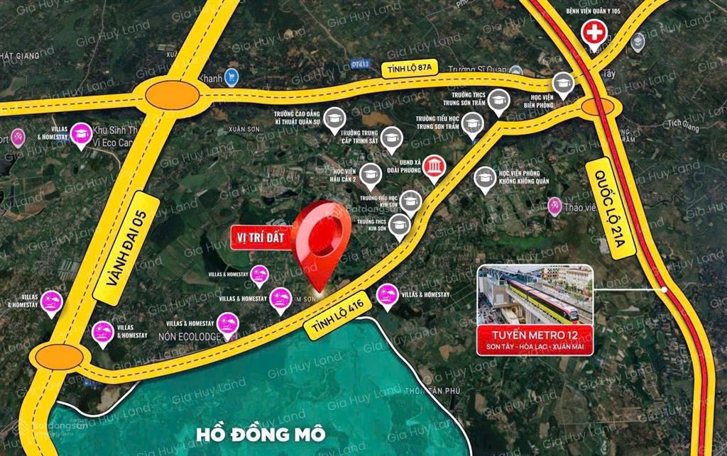 Bán đất siêu hot tại đường 416, hồ đồng mô, sơn tây, hà nội, 1.79 tỷ, 101m2  0977 514 ***