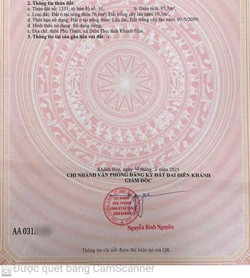 Chính chủ bán lô góc 2 mặt tiền đường gò mây, trung tâm xã diên phước. dt 95.7m² thổ cư giá 880tr