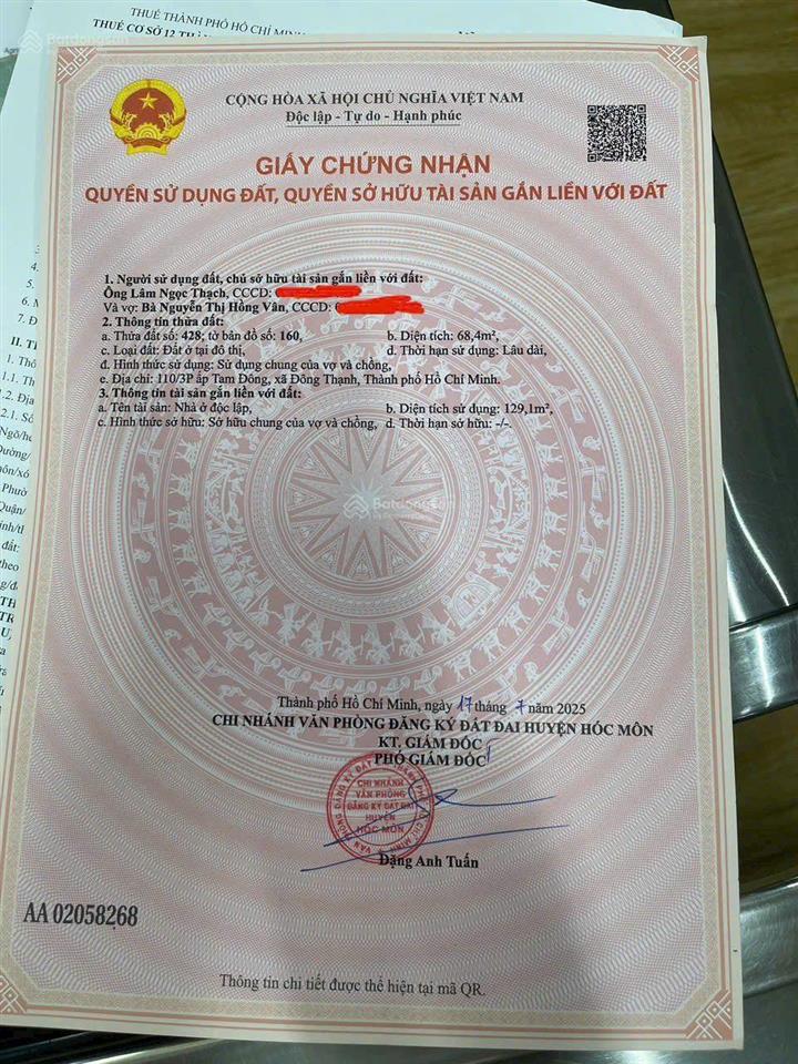 Cần bán nhà sổ hồng riêng trịnh thị miếng