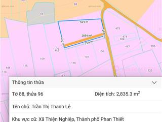 Bán đất tại xã thiện nghiệp, phan thiết, bình thuận, 5,6 tỷ, 2800 m2 hàng hiếm giá tốt