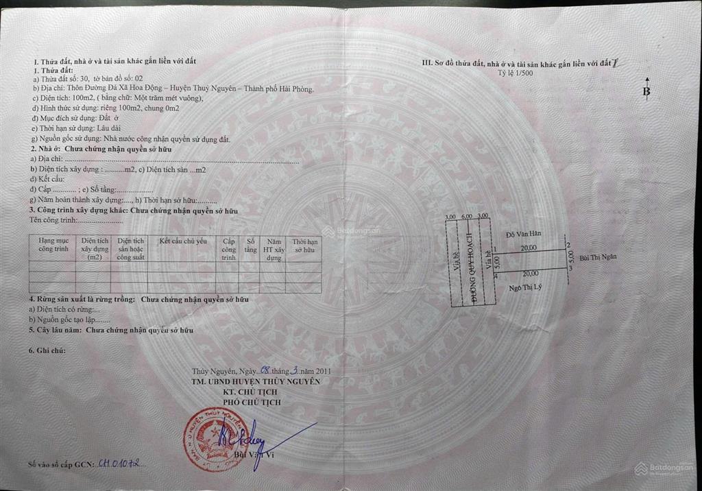 Bán gấp lô đất 100m2 tại thuỷ nguyên, vị trí cực đẹp gần ngay trường học và khu đô thị hoàng huy