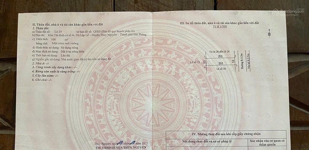 Hàng hót lãi ngay khi mua 100m2 tại thuỷ nguyên , đường rộng 10,5m mà giá chỉ 31,5 tr /1m2