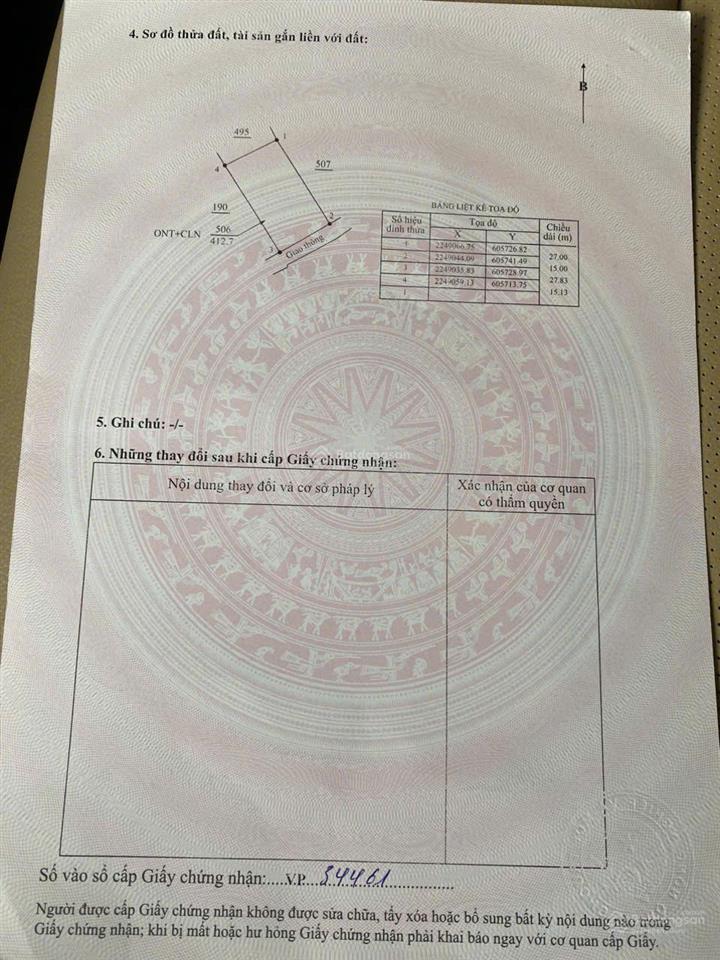 Chính chủ cần bán 412.7m2 đất nam hồng, mặt tiền 15m, đường ô tô