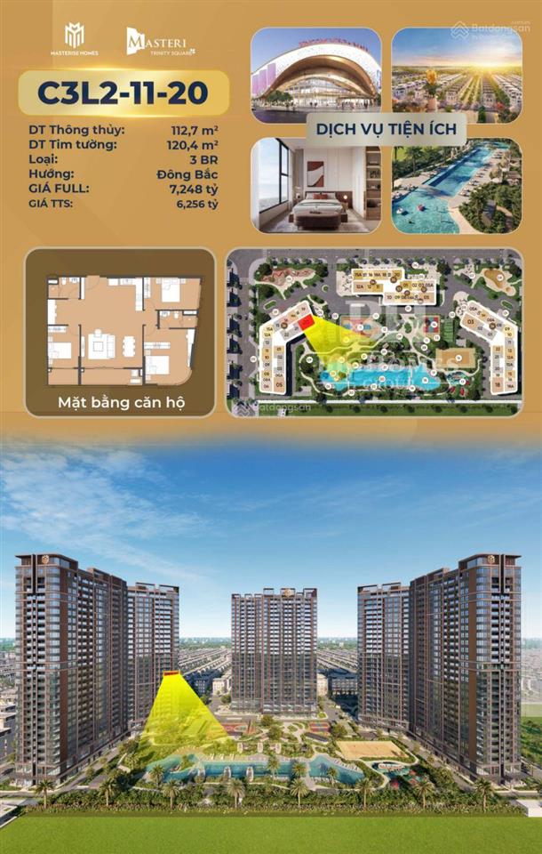 Bán căn 3n kính cong siêu đẹp, c3l21120 giá chỉ 55tr/m2