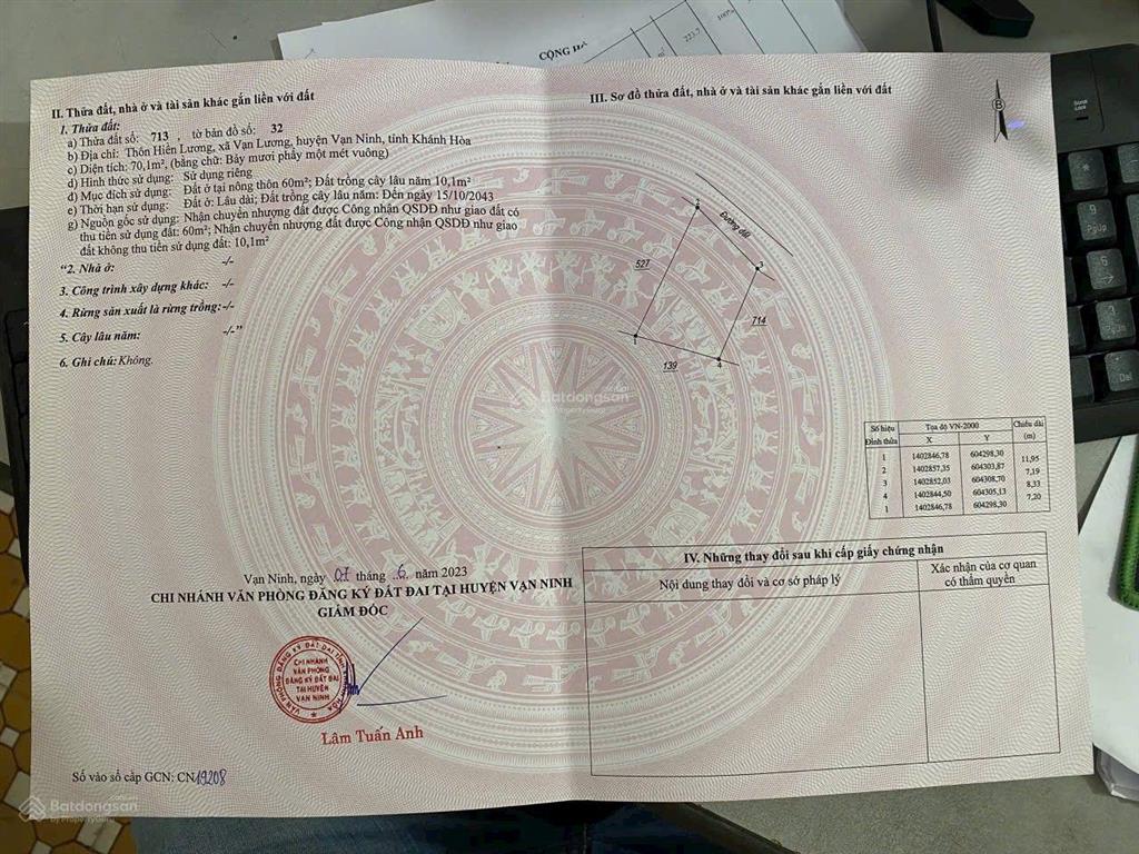 Chính chủ bán lô đất hiền lương xã vạn ninh cách biển chỉ 5' chỉ 680 triệu sổ đỏ công chứng ngay