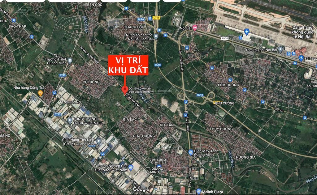 Bán đất đấu giá tổ 3, thị trấn quang minh cơ hội đầu tư sinh lời cao 102,4m2 mặt tiền 5m