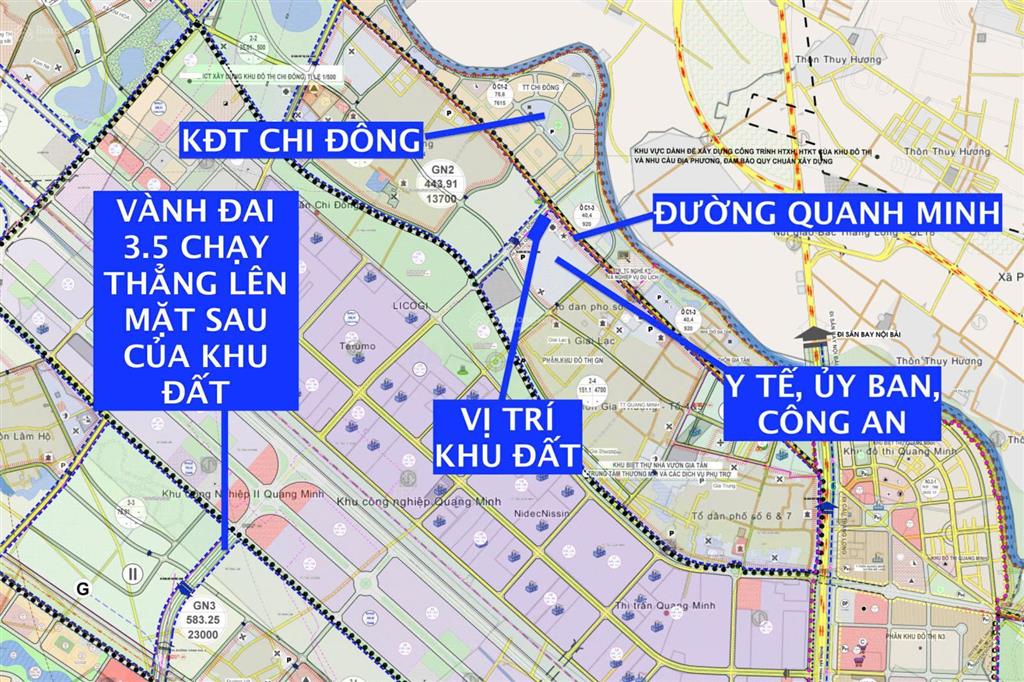 Bán đất đấu giá tổ 3, thị trấn quang minh cơ hội đầu tư sinh lời cao 102,4m2 mặt tiền 5m