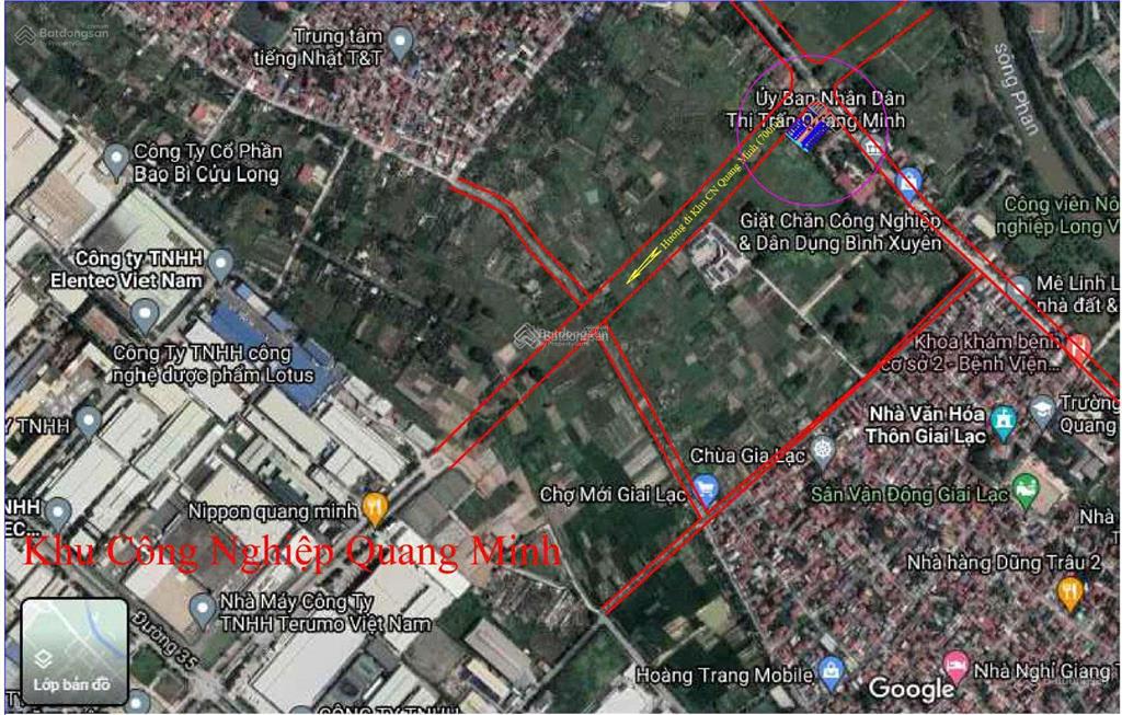 Bán đất đấu giá tổ 3, thị trấn quang minh cơ hội đầu tư sinh lời cao 102,4m2 mặt tiền 5m