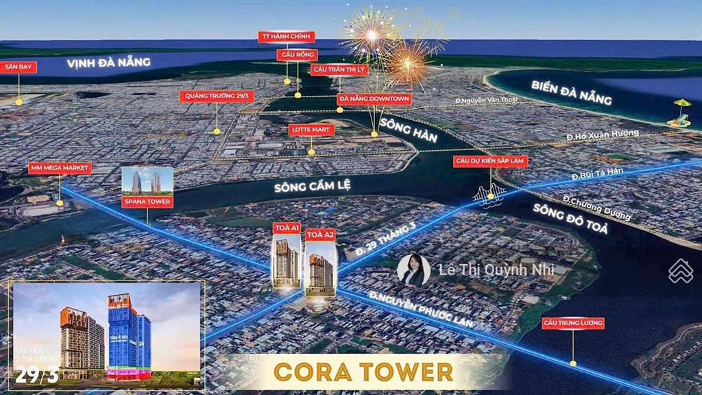 Căn hộ 1pn + sun cora tower view pháo hoa, thành phố, sở hữu lâu dài giá tốt đợt đầu