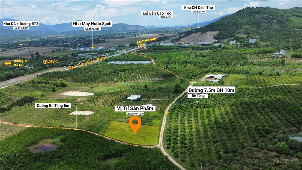 Cần bán lô đất 2000m2 tại xã diên thọ, huyện diên khánh