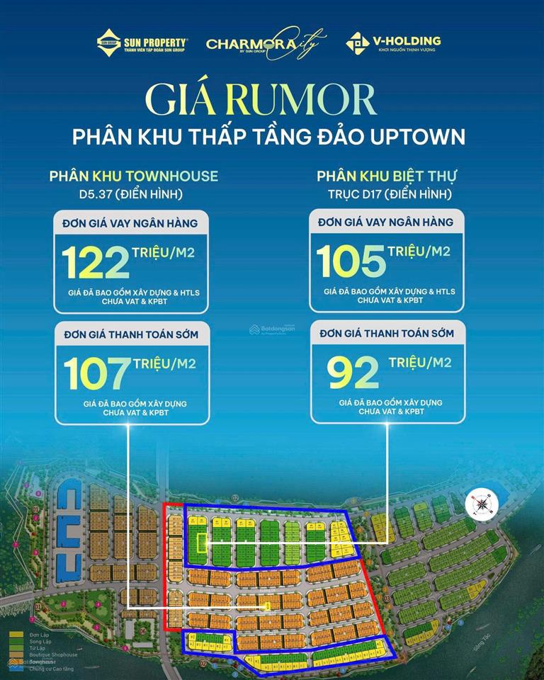 Rumo thanh toán sớm, giá quá tốt nhà ở thấp tầng sungroup  charmora nha trang